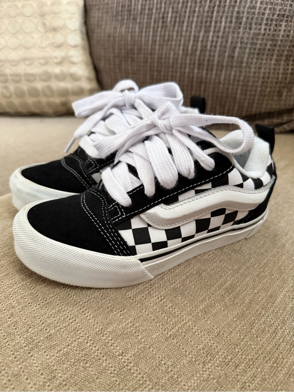 Vans Old Skool Checkerboard Sneakers - Black & White